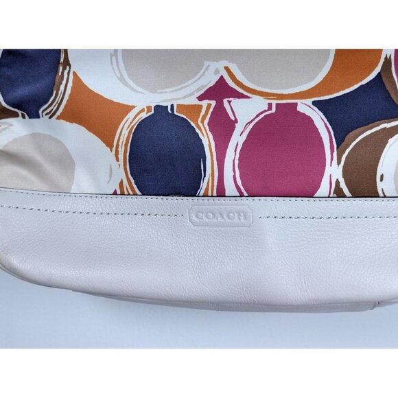 Coach F23299 Park Hand Drawn Scarf Print North South Tote Bag Charm Hobo - Picture 3 of 10